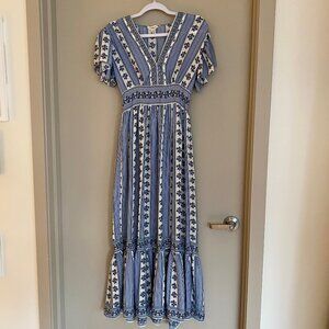 Max Studio London Blue and White floral maxi dress
